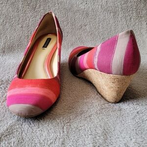 Alex Marie round toe striped cork wedges size 9.5​